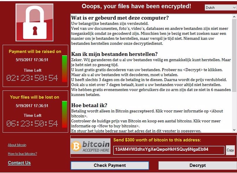 Don't miss the (updated) blog of Fox-IT's <a href="/MaartenVDantzig/">Maarten van Dantzig</a> on the massive outbreak of #ransomware "wanacry". blog.fox-it.com/2017/05/12/mas…