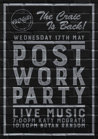 oneillsliv's tweet photo. This Wednesday the party lands early #livemusic #craicisback https://t.co/m5fkwUPq3c