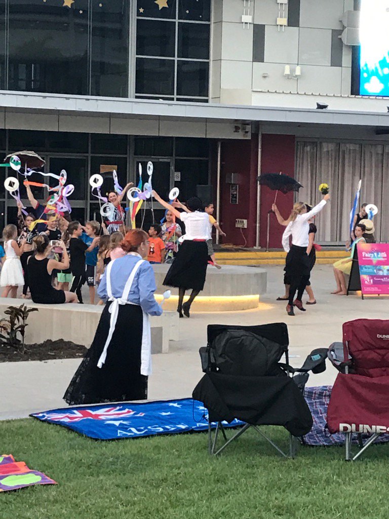 abbott_ian's tweet photo. Mary Poppin's kids flying a kite in Goyder Square's Flicnics celebrating Family Week. @PalmerstonNT https://t.co/QcyCG9p83r