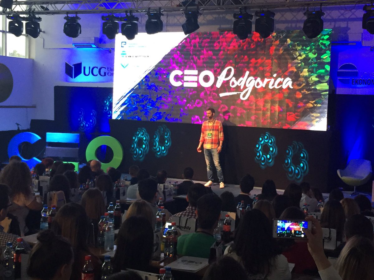 Vefpg's tweet photo. A o svom zivotu ce nam govoriti Momcilo Otasevic. #TakeActionNow #CEOPodgorica #CEOkonferencija https://t.co/x7gMwGhu9Z