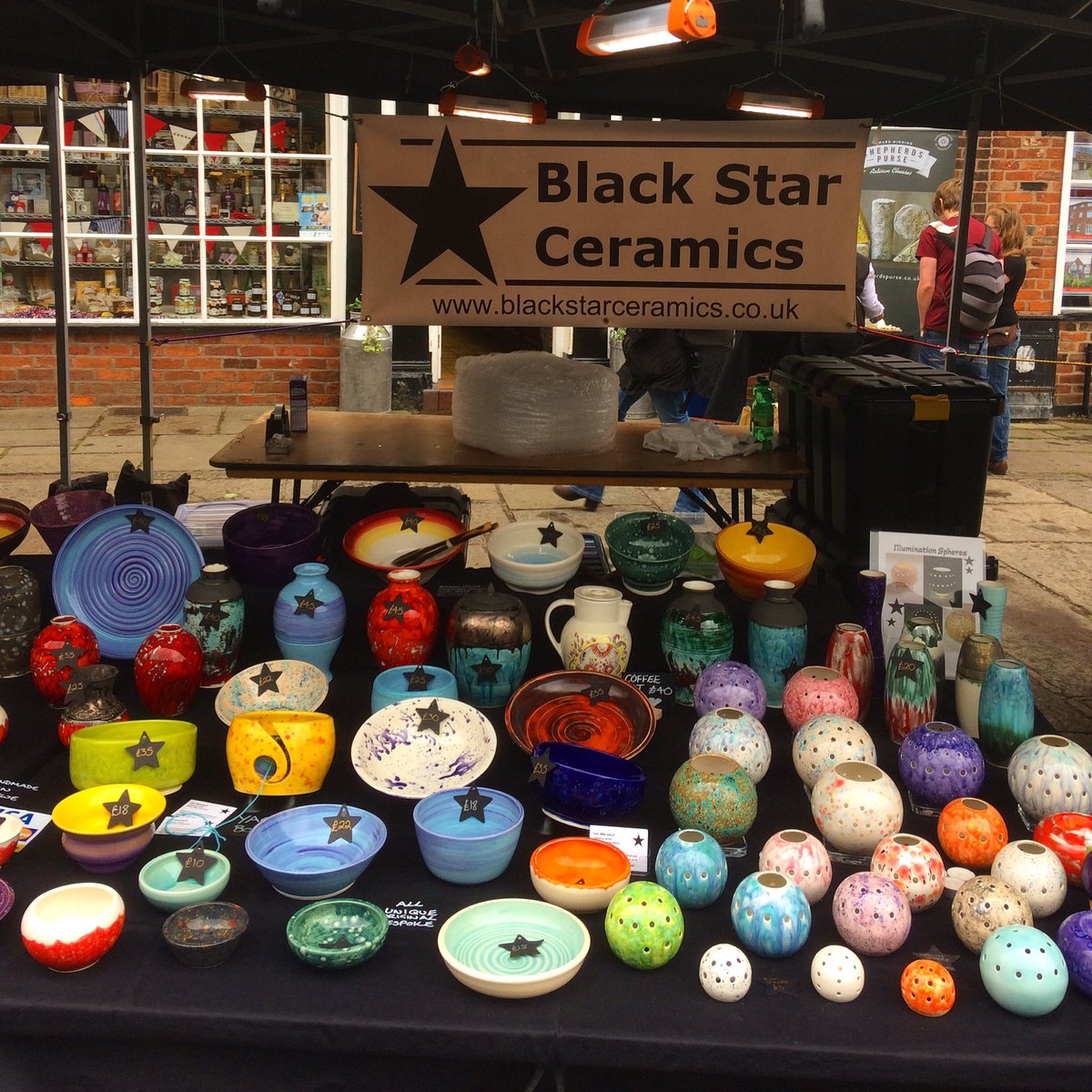 Black_Star_UK's tweet photo. All set up and ready at the #sandbach @_makersmarket #cheshire 😃👍next to @WillowBellHome and @cheshiremacaron https://t.co/VfeYlBEbGr