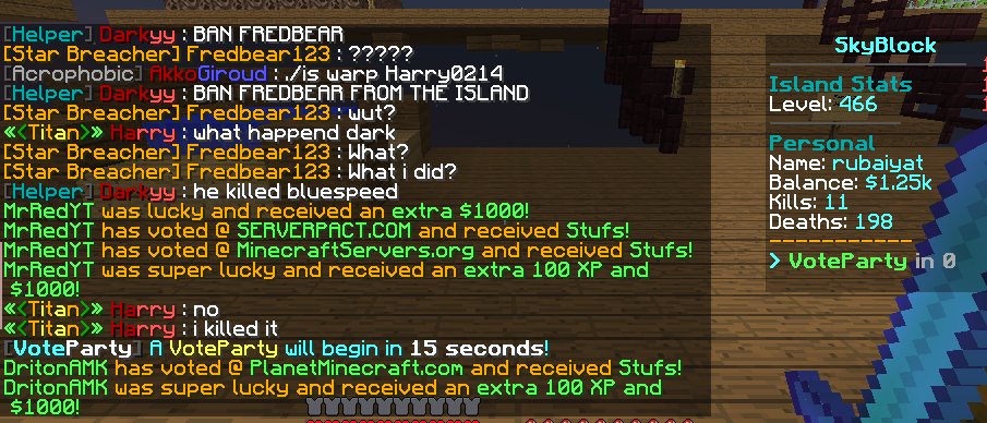 BattleplexNews's tweet image. Hehe... Our Spammiest Servers Of All Time Award Goes To Skyblock! #Spam4Life