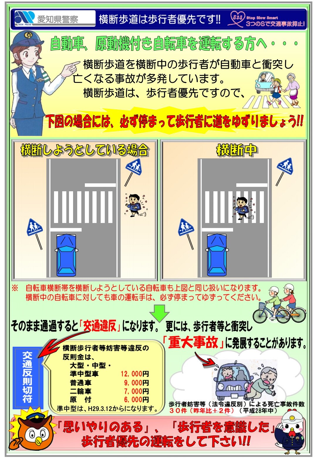 横断歩道を渡ろうとしている自転車