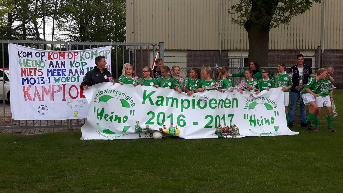 En dat is twee.... Ook onze meiden van <a href="/vvHeino/">vvHeino</a> MO13 zijn kampioen. Winst op <a href="/RohdaRaalte/">ROHDA Raalte</a>. Toppers!!!
