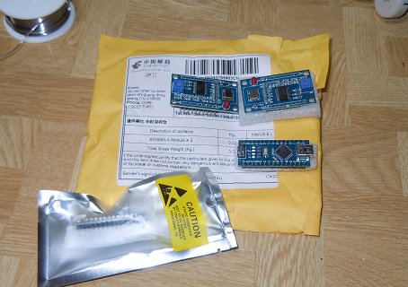 JYATSUYANAGI's tweet image. 久々にAliに頼んだAD9850とNANOが無事に届いた。#AliExpress #Arduino_NANO #AD9850