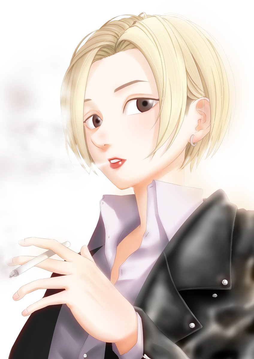 個人的にはタバコ吸う女性苦手やけど 画になるね 林 たかあきのイラスト