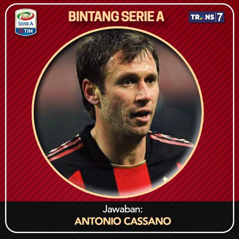 TRANS7's tweet photo. Dia adalah Antonio Cassano, yang membela @acmilan pada musim 2010-2013. Apakah jawaban Sobat7 benar?
#ATAvsMIL https://t.co/HgYu9fXpie