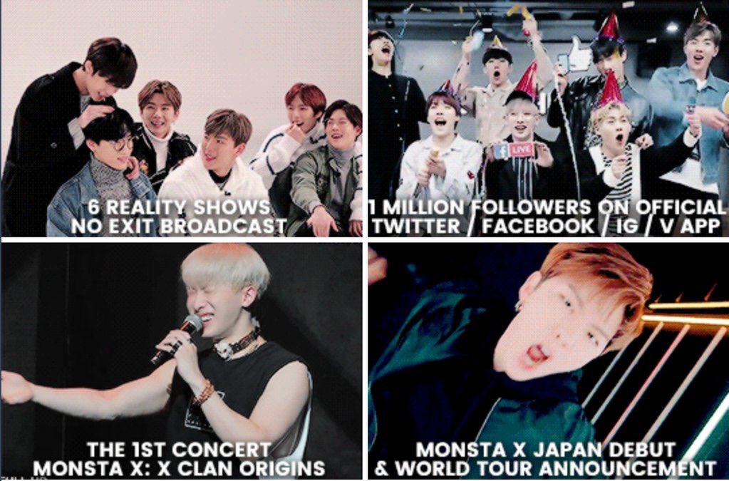 MonstaXUniverse's tweet photo. Monsta x are always grateful for monbebes and humbled by their neverending achievements 

#몬스타엑스 #2YearsWithMonstaX #5시_14분_함께 https://t.co/K0N5jw6aFI