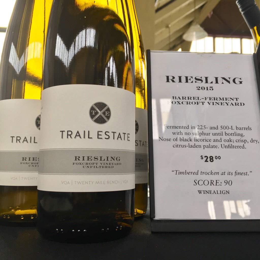 Our newest #riesling - barrel-ferment and score 90 by <a href="/WineAlignReview/">@WineAlign</a> and avail. at <a href="/CountyTerroir/">CountyTerroir</a> today! <a href="/PECWines/">PECWines</a>