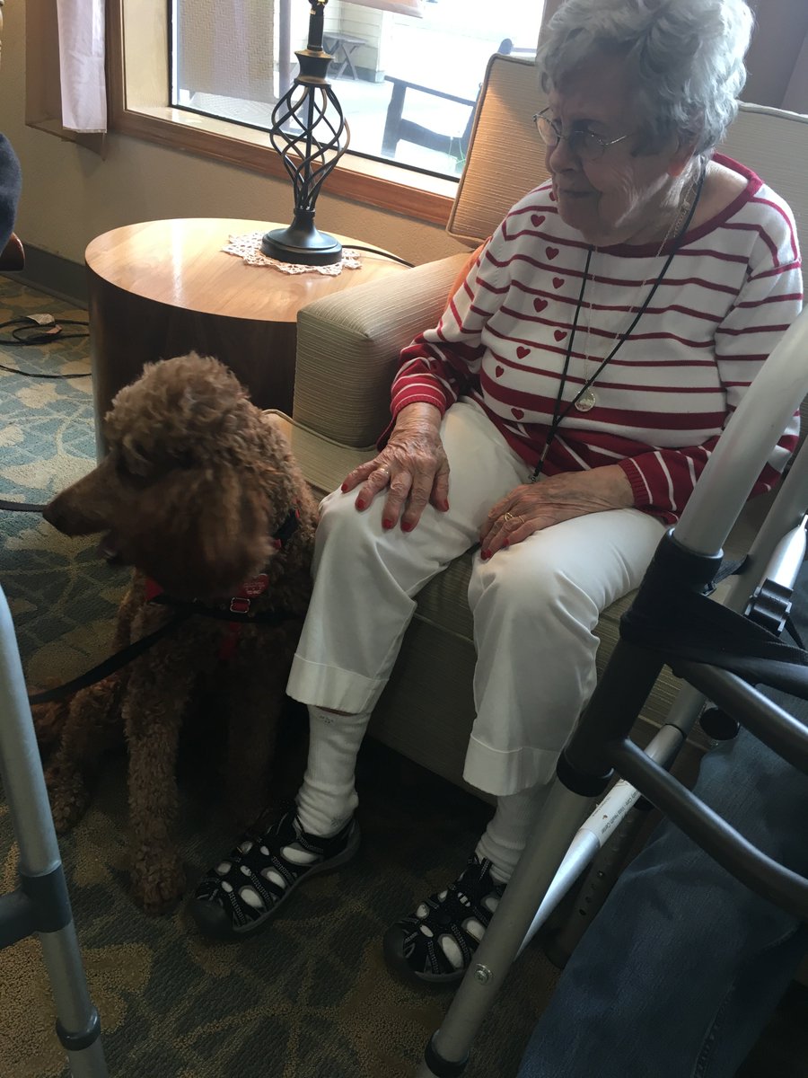 Granderondemktg's tweet photo. Our residents enjoy when our pet clinic comes in for a visit https://t.co/dXzjjUcMCW