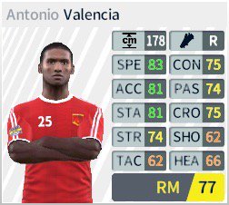 chanyakhon's tweet photo. I have just bought Antonio Valencia in #dreamleaguesoccer https://t.co/t62lnymau3