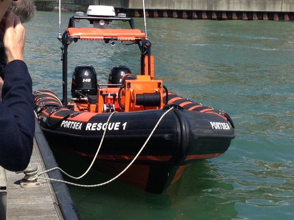 RLSSWessex's tweet photo. Inspirational day with Portsmouth LGs @portsearescue. Launch of new rescue boat a great achievement. @RLSSUK #drowningprevention https://t.co/iMd2F6TWVJ