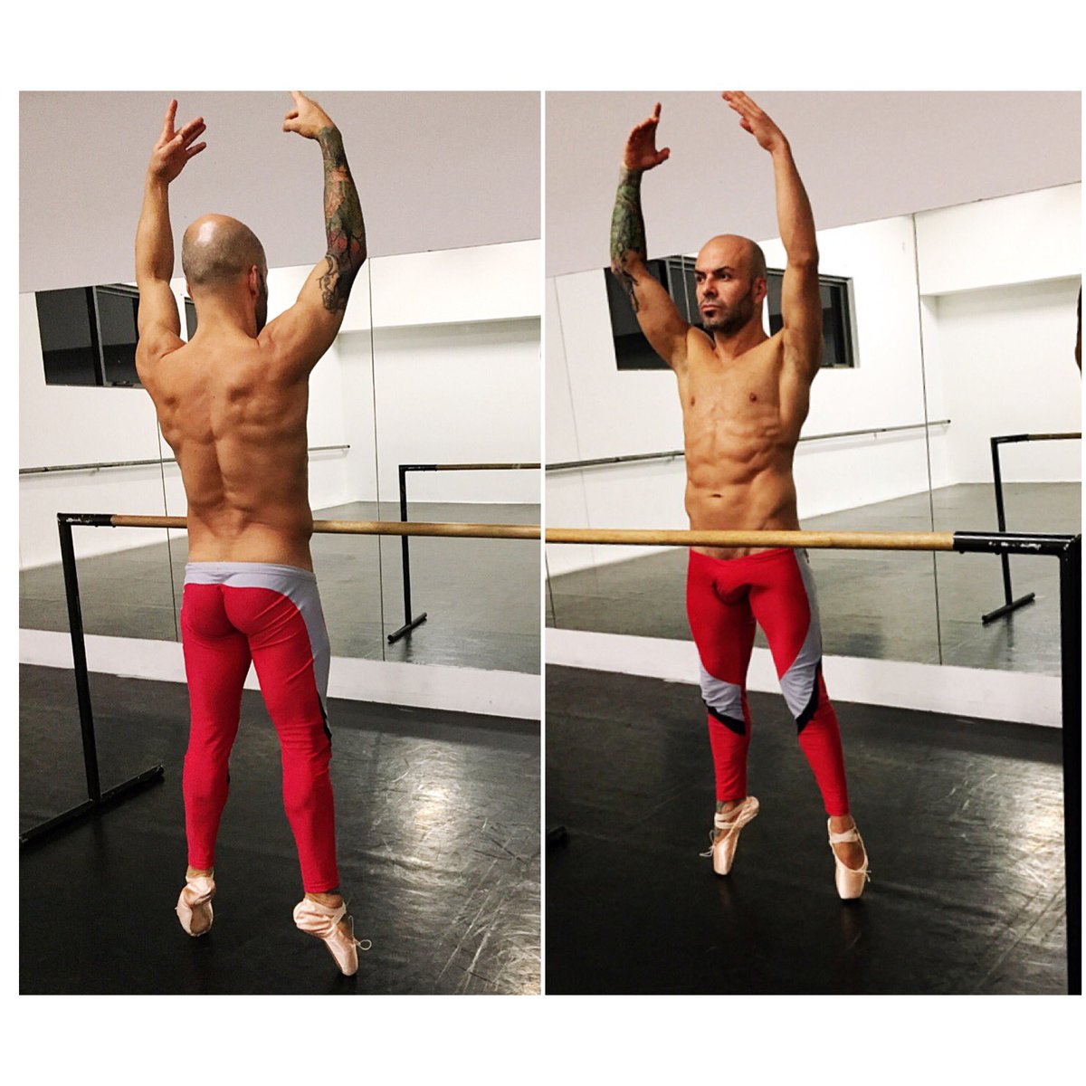 AndromedaCircus's tweet photo. Back into #balletpoints. Ta @alexandraclaire_f for the amazing class #manonpoint #boysonpoint #balletboys  #back #abs #ballet #pointshoes https://t.co/bv116Poayf