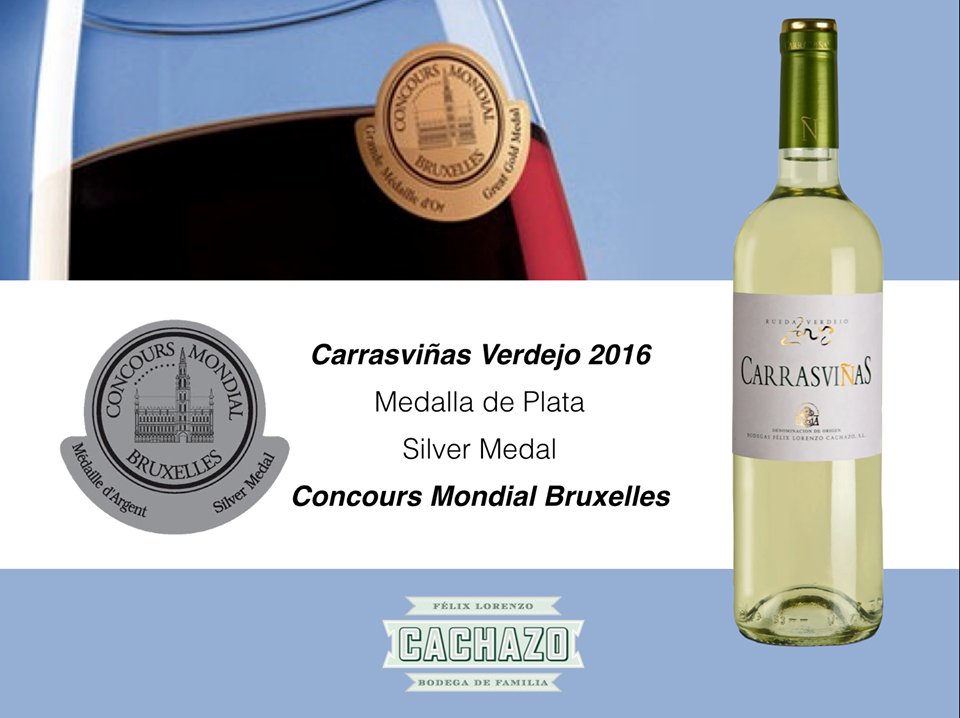 Concourse Mondial de Bruxelles silver medal award  for the #Carassvinas #Verdejo 2016!! #Vinum #Premium congratulates :)