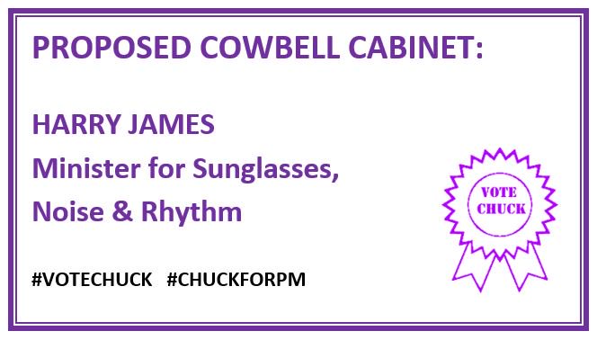 benscowbell's tweet photo. Harry will be in my cabinet too when I'm elected - hope he doesn't make too much noise. #votechuck #chuckforpm #thundertowers https://t.co/wyKLlcIZyj