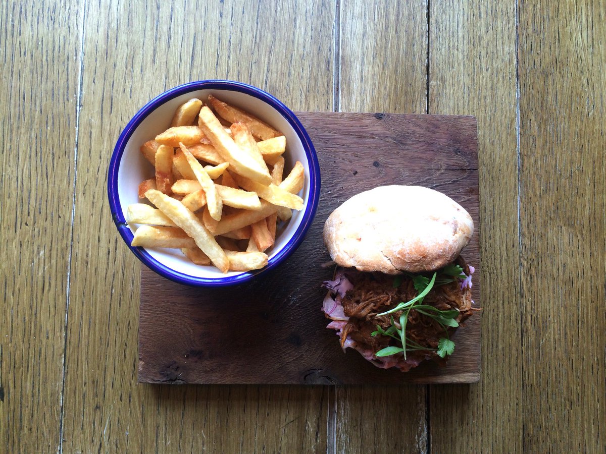 Today's Special the Day BBQ Pulled Pork Burger, Fennel Coleslaw, Chips £8