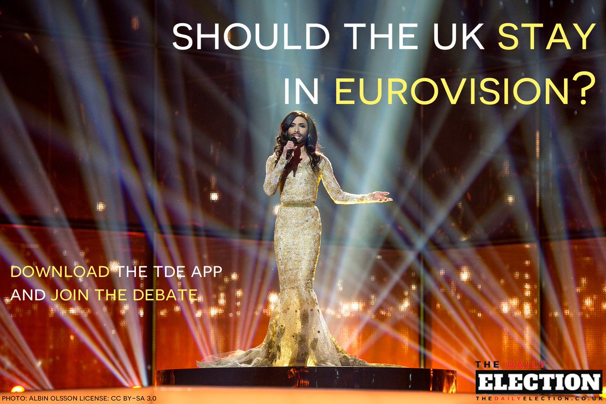 DailyElection's tweet photo. Today's poll: Should the UK stay in @Eurovision?

Download the app:
Apple: https://t.co/tbNNHKcsDY  
Android: https://t.co/rmmaJ4z87x https://t.co/3bdSmnuzP7