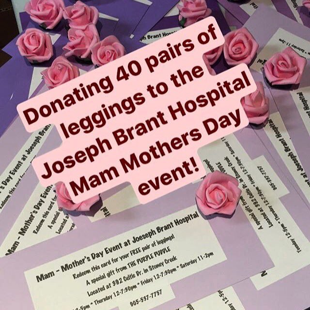 Jo_Brant's tweet photo. TY #purplepuddle for donating รผber hip leggings to our #MamMothersDay participants. They can be picked up 10-3 in the hospital lobby ๐๐ฝ https://t.co/Klhu0IfgyV