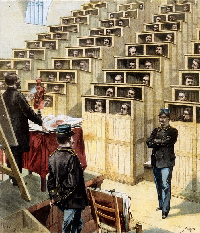 loouisfernandes's tweet image. La Chapelle cellulaire de la prison de Fresnes vers 1900