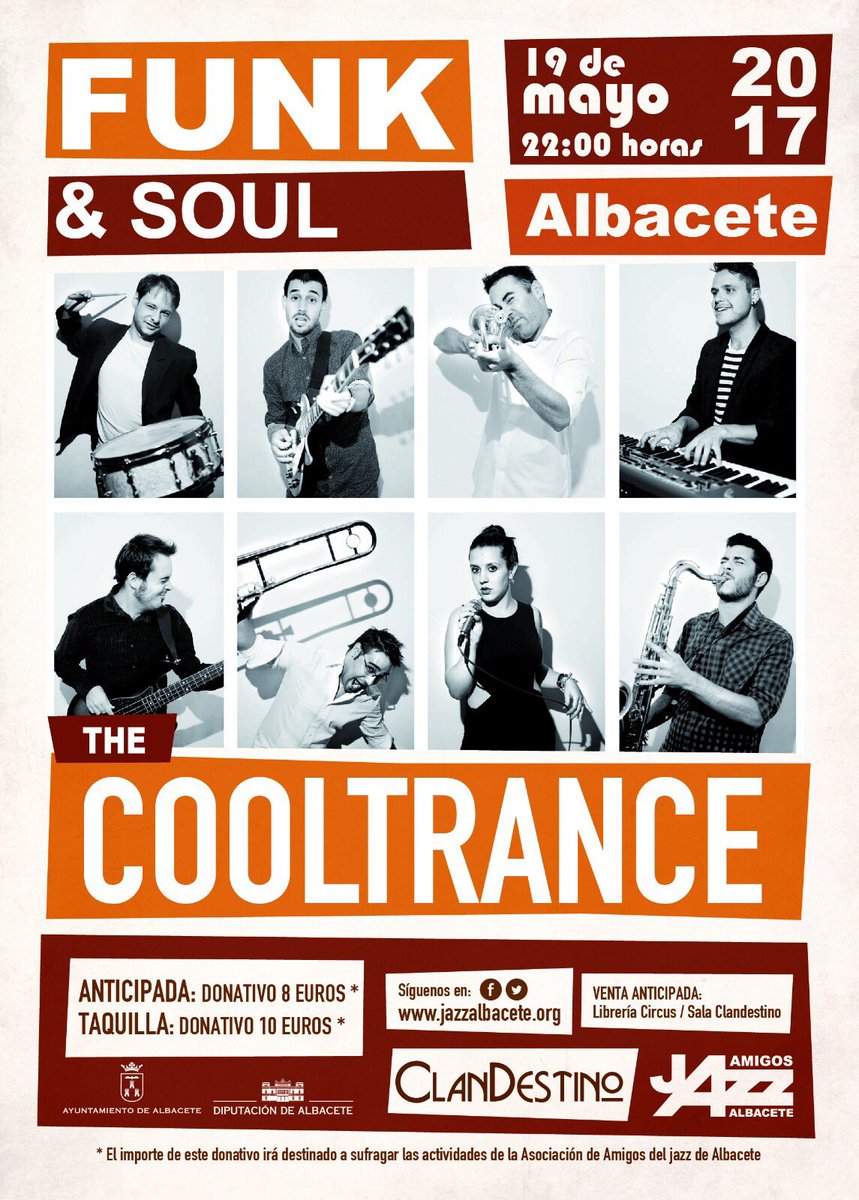 El próximo viernes 19 de Mayo estaremos en Albacete en la Sala Clandestino!! <a href="/JazzAlbacete/">AmigosJazzAB</a> <a href="/DiscosRuidosos/">ConciertosAlbacete</a>
