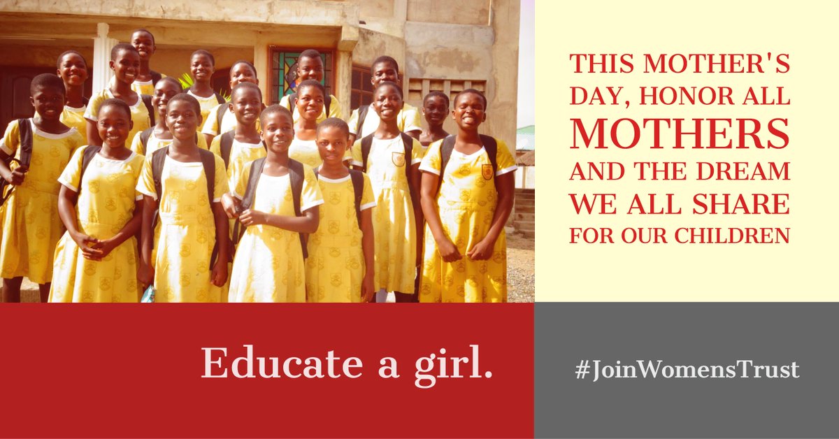 WomensTrust's tweet photo. Celebrate this Mother's Day in a special way: Give a girl or young woman the gift of education #JoinWomensTrust https://t.co/FDFVpIhVdf https://t.co/C178yESlGX