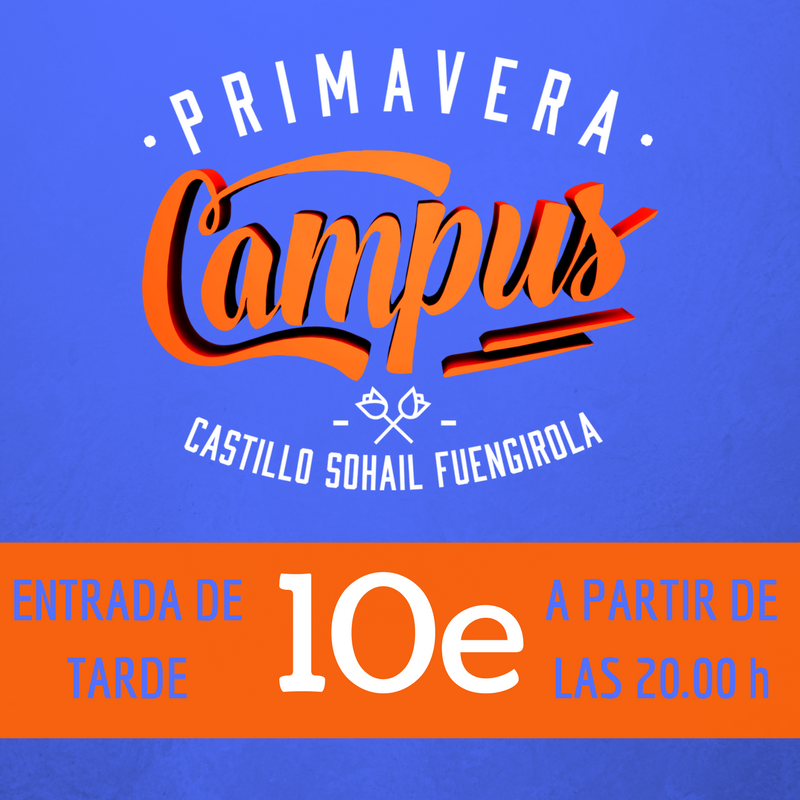 ⚠ ATENCIÓN ⚠
Disponibles en puerta a partir de las 20.00h entradas de tarde al precio de 10€ 🙌🙌🙌
#PrimaveraCampus