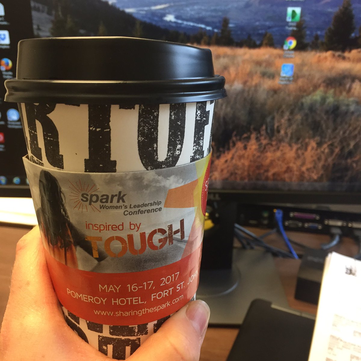 amberyharding's tweet photo. This @cdngrind coffee is just what I need to inspire me while working on my @sharingthespark presentation! #yxj https://t.co/5PTS3GxYdm