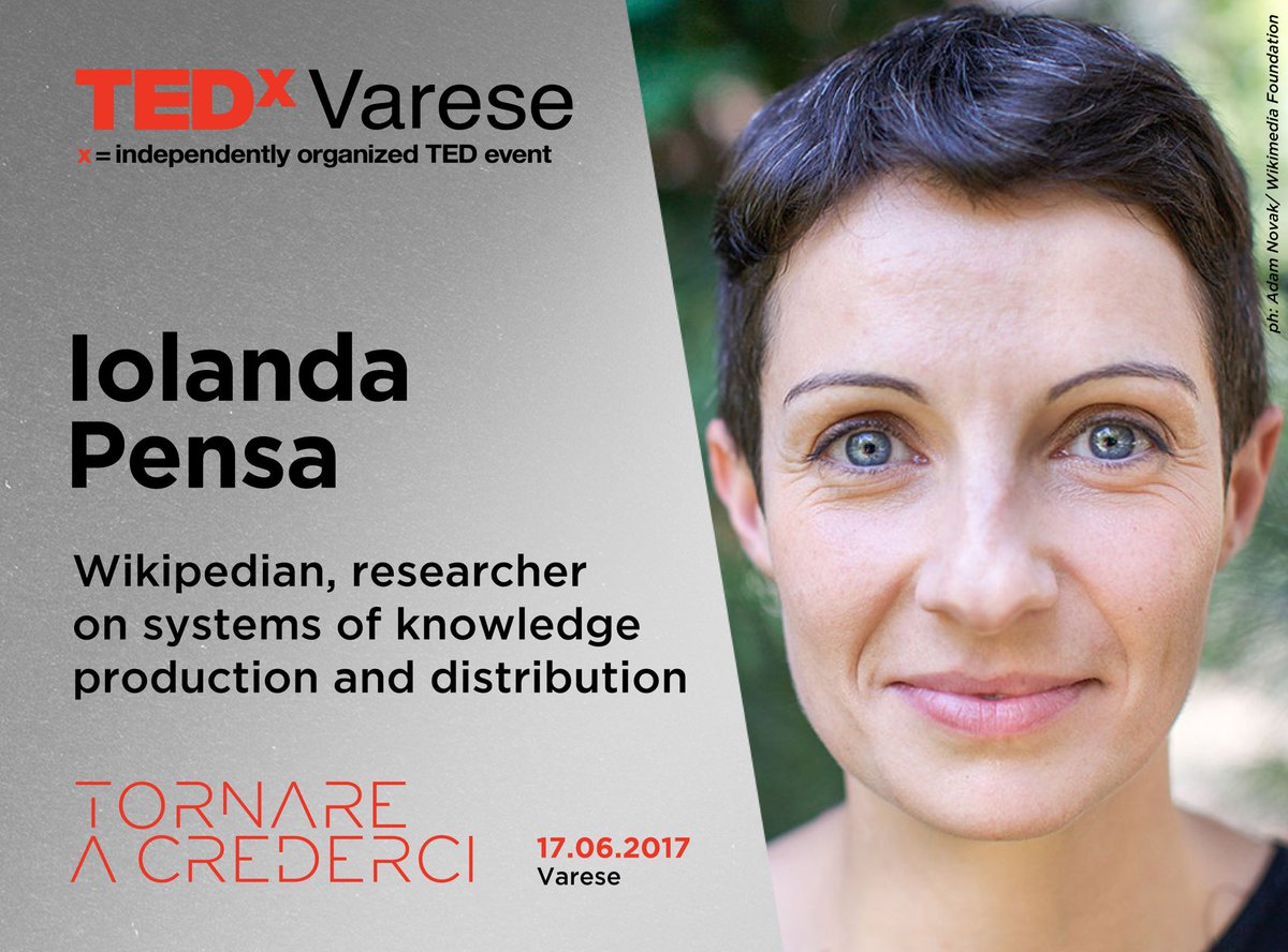Wikipediana, ricercatrice e responsabile generale di <a href="/WikimaniaEsino/">Wikimania EsinoLario</a>: Iolanda Pensa sarà speaker di #TEDxVarese!
tedxvarese.com/speakers/iolan…