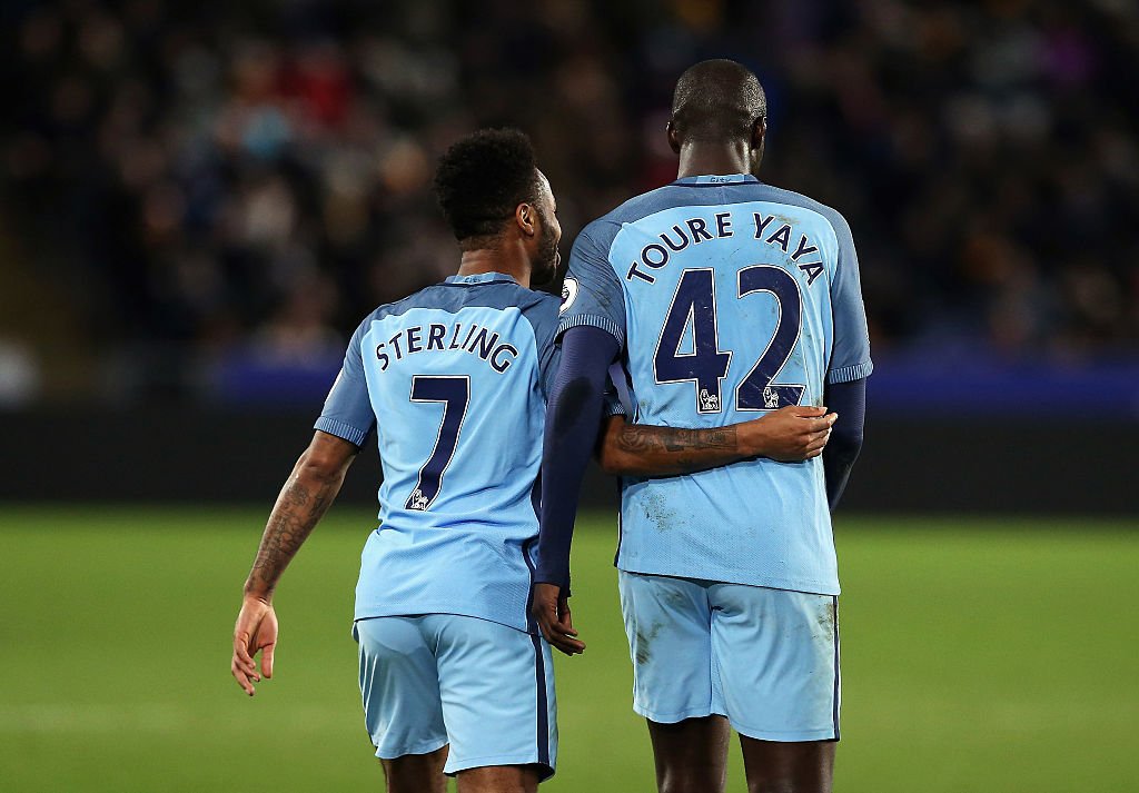 Raheem Sterling: Congratulations. Happy 38th birthday, Yaya. Yaya Toure: What did you say to me?    