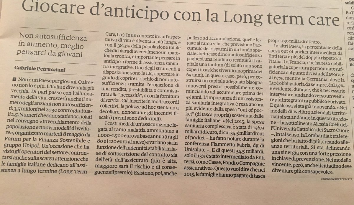 AgGenerali_I25's tweet photo. Assistenza di lungo periodo, copertura per la perdita dell'autosufficienza ancora poco conosciuta e spesso poco proposta dalle reti. #LTC https://t.co/HfhmPosvnc