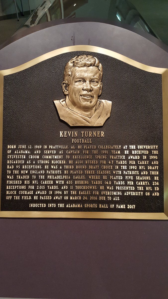 Excited to be at the <a href="/ASHOF/">Alabama Sports Hall of Fame</a> to see <a href="/JeffHerrod54/">Jeff Herrod</a> &amp; <a href="/KevinTurner_NFL/">Kevin Turner</a> get inducted today. Honors well earned by both. Wish Kevin was here.