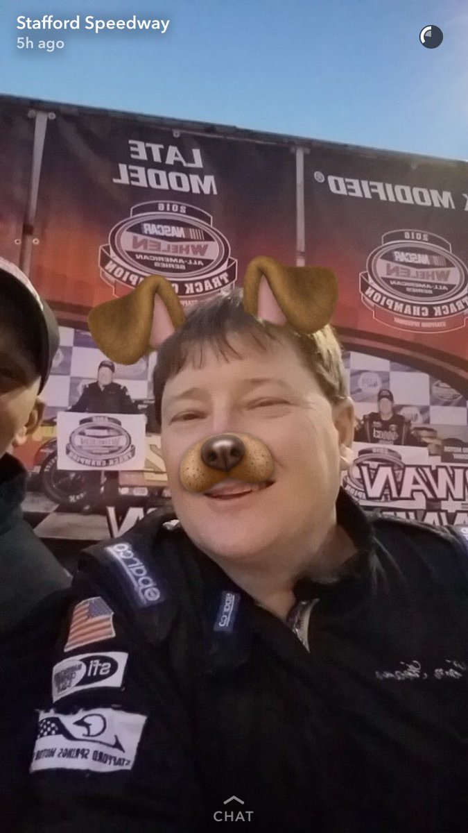 StaffordSpeedwy's tweet photo. This is what happens when you give @MichaelBennet64 the Stafford Speedway Snapchat account👇👇🐶🐶 #dontTellTommy #LateModelRevival #thechamp https://t.co/lVQzS65X1J