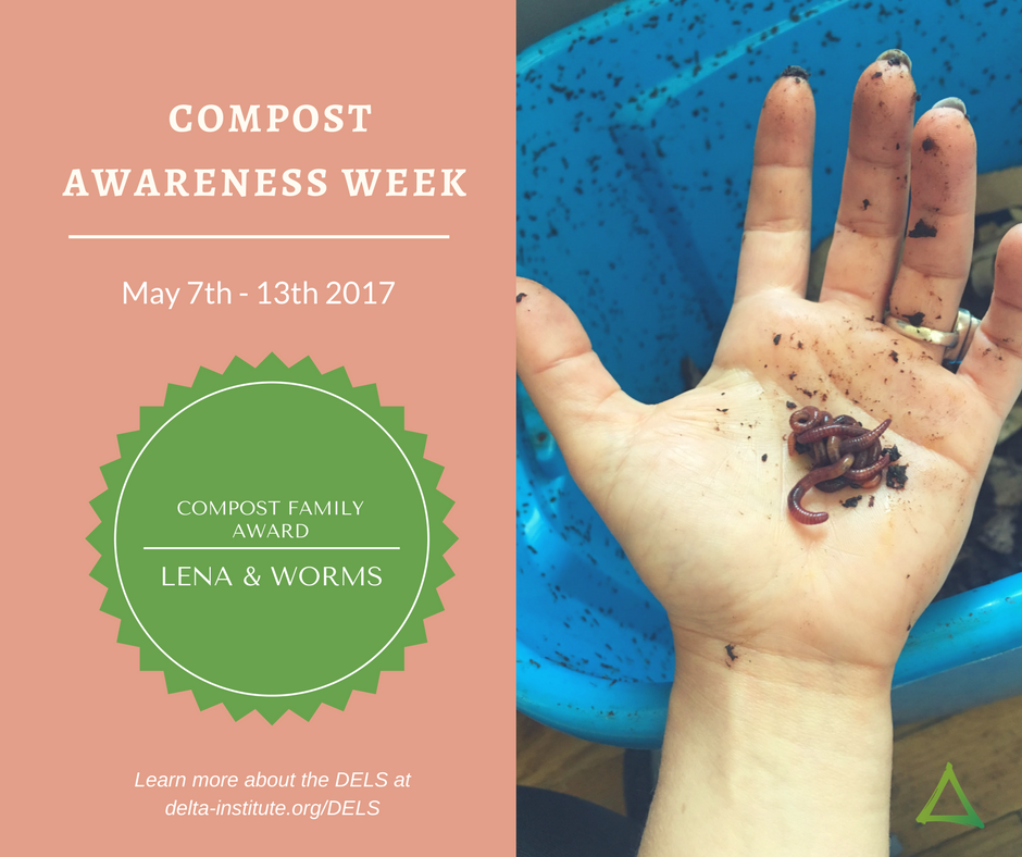 DeltaEmLeaders's tweet photo. It is our last day of #CompostingAwarenessWeek! Our last award is the Compost Family Award and it goes to @lenakazer  and her worm family! https://t.co/EOUDKsaYUp