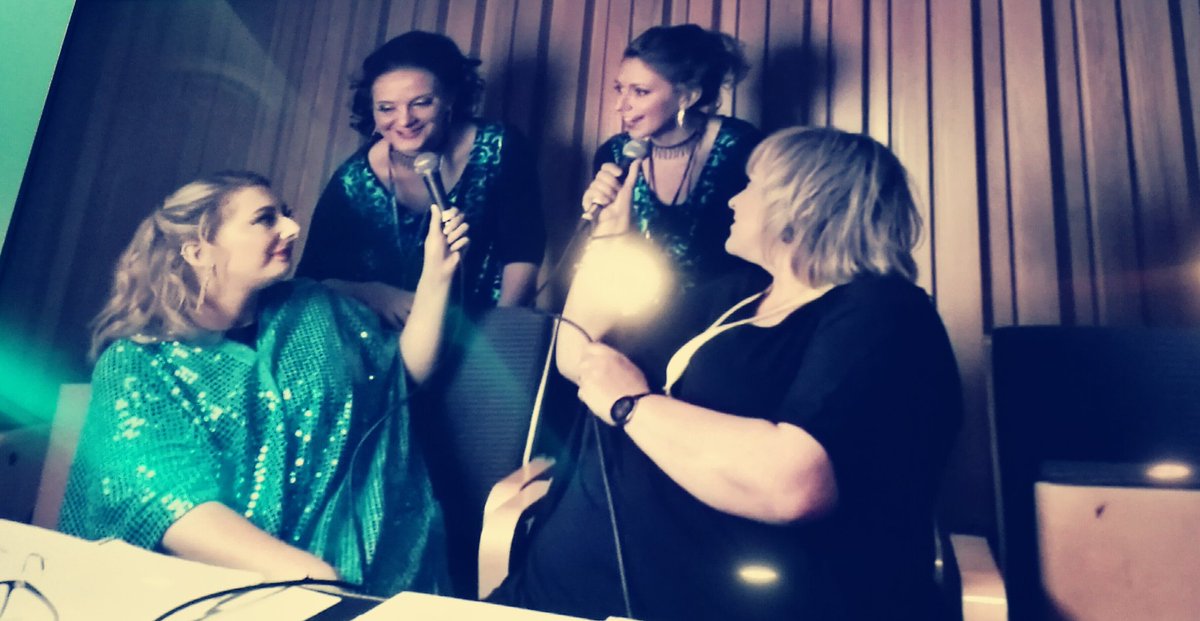 SAIRegion31's tweet photo. Interviewing a couple of members of the Lace City Chorus! One of those ladies looks familiar... 💜 #SANCL17 #region31 #webcast #pleasedonate https://t.co/6lzSOVTo2k