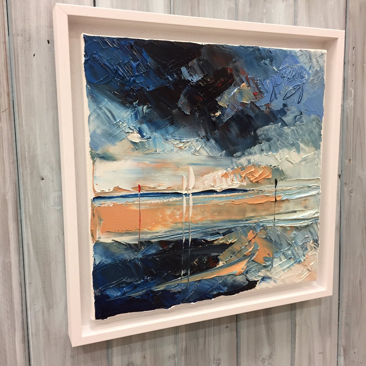 Finished framing these beautiful David Fonteyne Original Oils #oilpainting #davidfonteyne #whitescoopframe #silverbevelledframe #floating