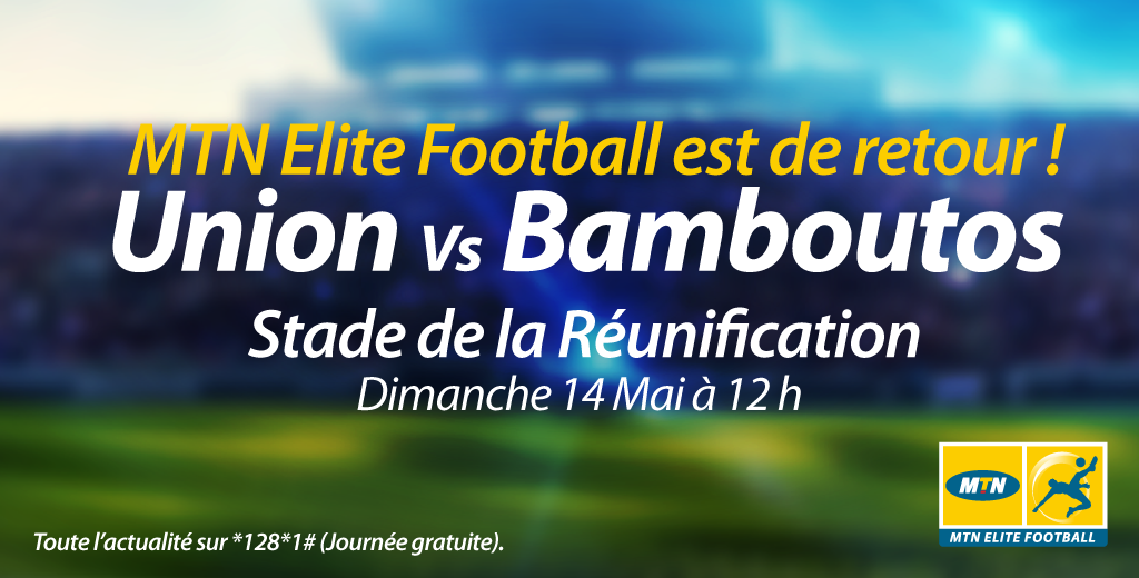 MTNCameroon's tweet photo. MTN Elite Football est de retour ! Ne manquez pas le choc entre Union de Douala et Bamboutos FC demain.
Toute l'actu MTN Elite -> *128*1# https://t.co/iNqGrbtCF9
