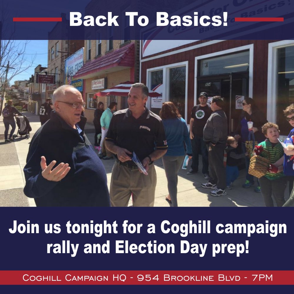 Join us at our office TONIGHT and rally for positive change in our communities! #TeamCoghill #VoteMay16