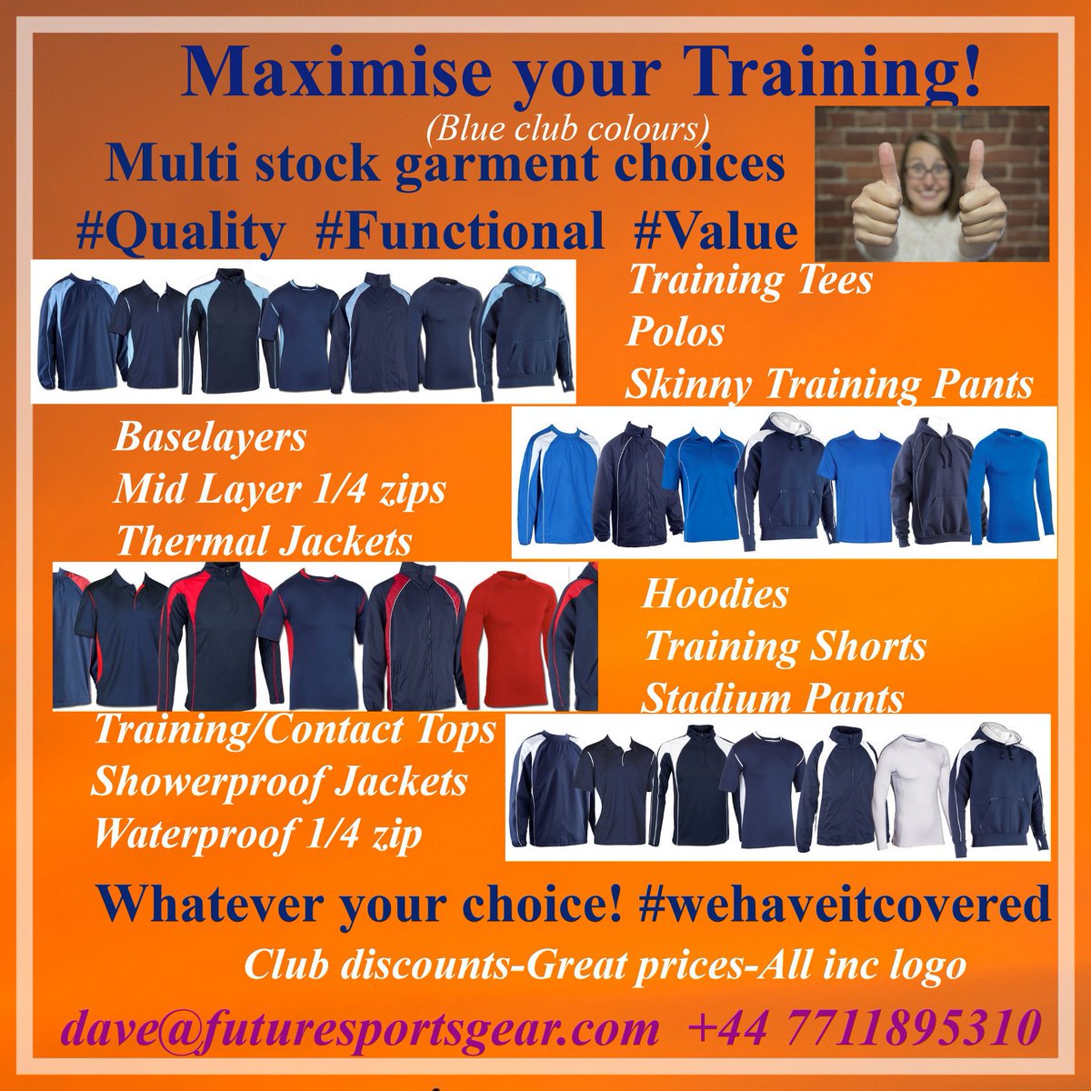 FutureSportsUK's tweet image. Max your Training! #lookgoodtraingood Great Club/company products All #Quality #value #logo Multi colour options! Your Choice-Your Future!