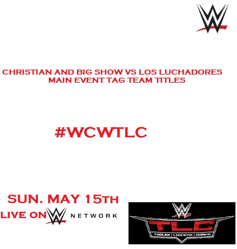 WCW_UK's tweet photo. .@Christian4fans and @WCWTheBigShow look to beat #LosLuchadores and become the FIRST #MainEventTagTeamChampions in a Ladder Match. #WCWTLC https://t.co/4VJwLJxsni