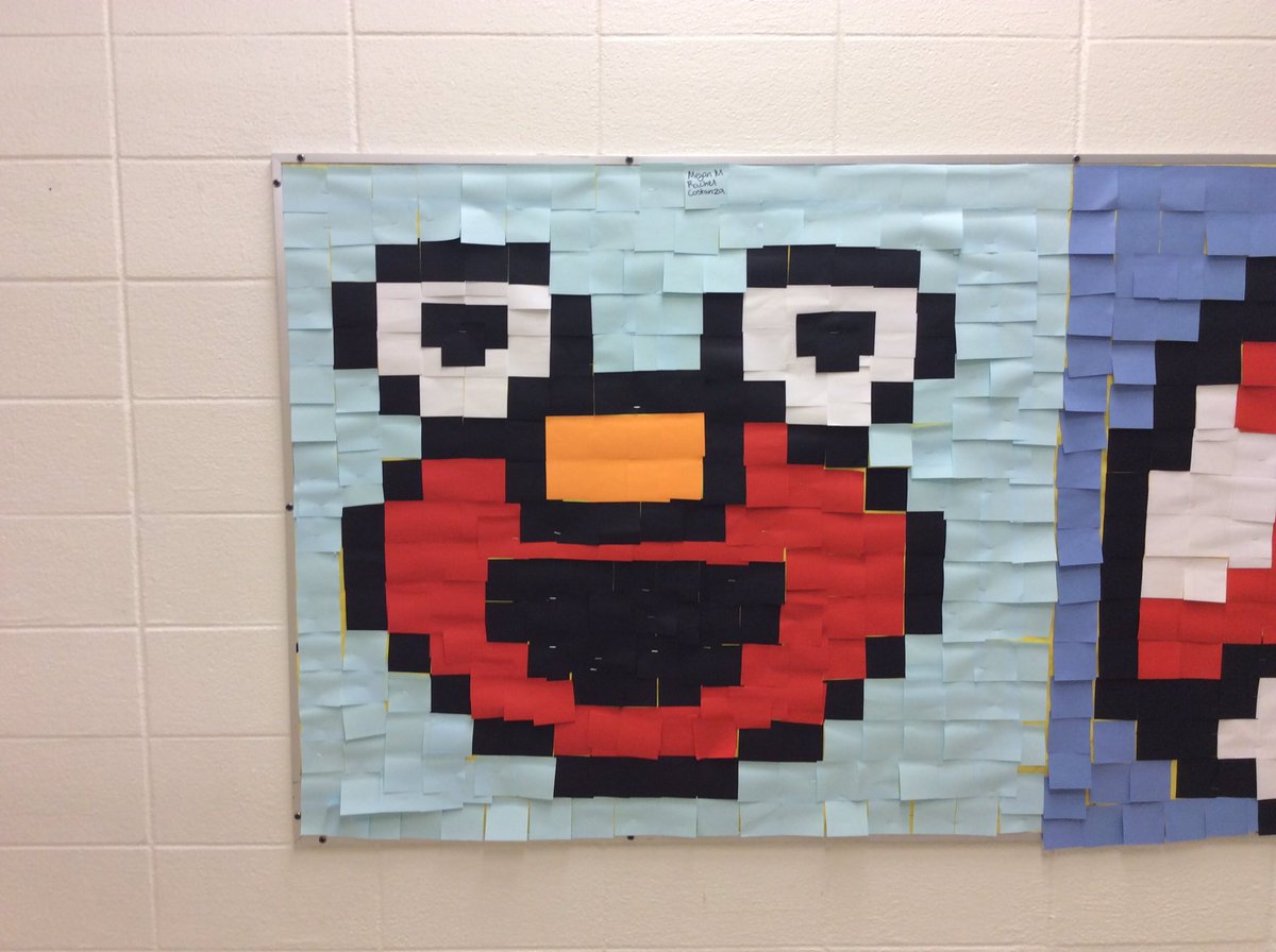 BrookwoodArt's tweet photo. @theSMSD #artmattersSMSD #Brookwoodpride Round 3 6th grade post it art. Love the Stitch https://t.co/e7dg5q71eg