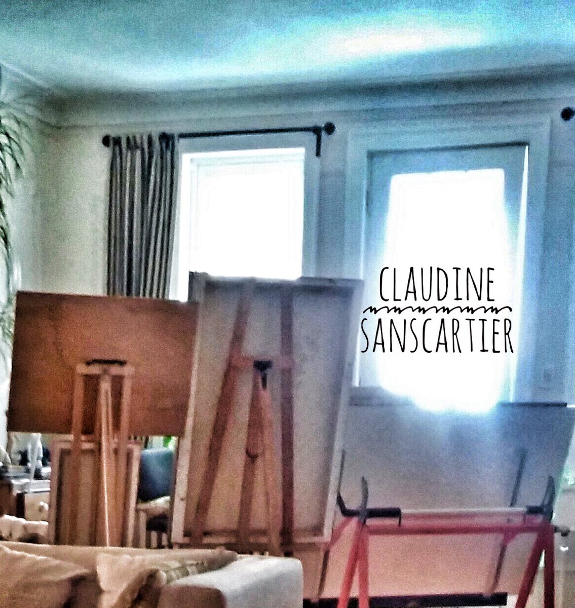 claudine_sc's tweet image. The studio where Claudine Sanscartier paints her masterpieces. She is currently working on new compositions for her fall debut #canada150