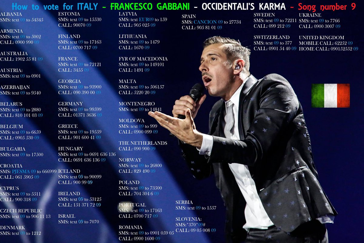frankgabbani's tweet photo. How to vote for ITALY!
#ESC2017 #Eurovision #ESCita #OccidentalisKarma #9

@Eurovision https://t.co/37uMgQZlhX