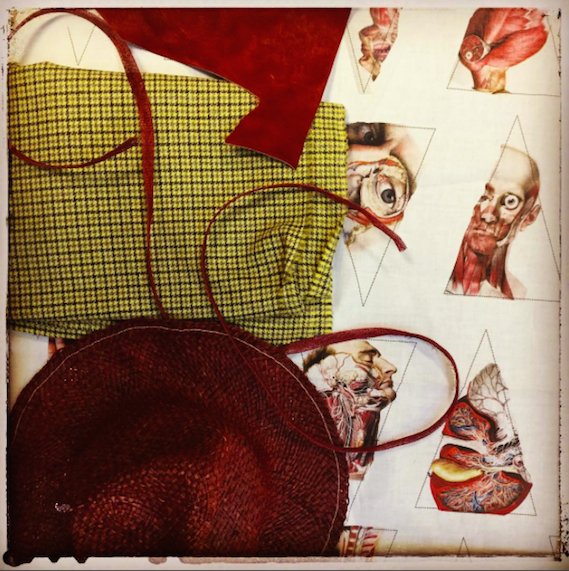 Work in progress: New fabrics &amp; #StrawHat shapes &amp; pony pouches &amp; #Anatomical suit linings &amp; shirts for #EnglishEccentricity .. #Tailor ..