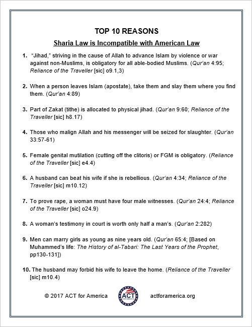 ScottPresler's tweet photo. Linda Sarsour is a democrat favorite, who advocates for Sharia Law.

What is Sharia? Read &amp; share this. It's anti-women.
@MarchAgstSharia https://t.co/NILq6h29pJ