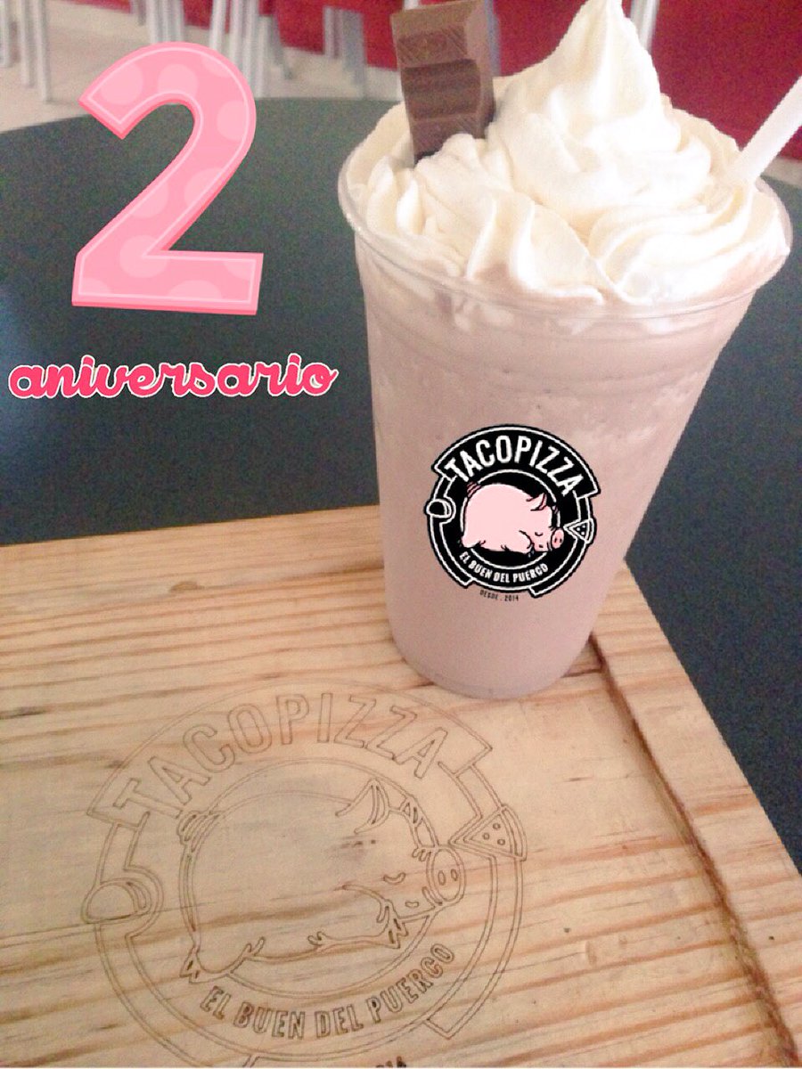 Ven y celebra con nosotros nuestro segundo aniversario.🐽🤘🏻🎉🎊 
Compra un producto y te regalamos uno igual. Sábado 20 y domingo 21 #Tacopizza