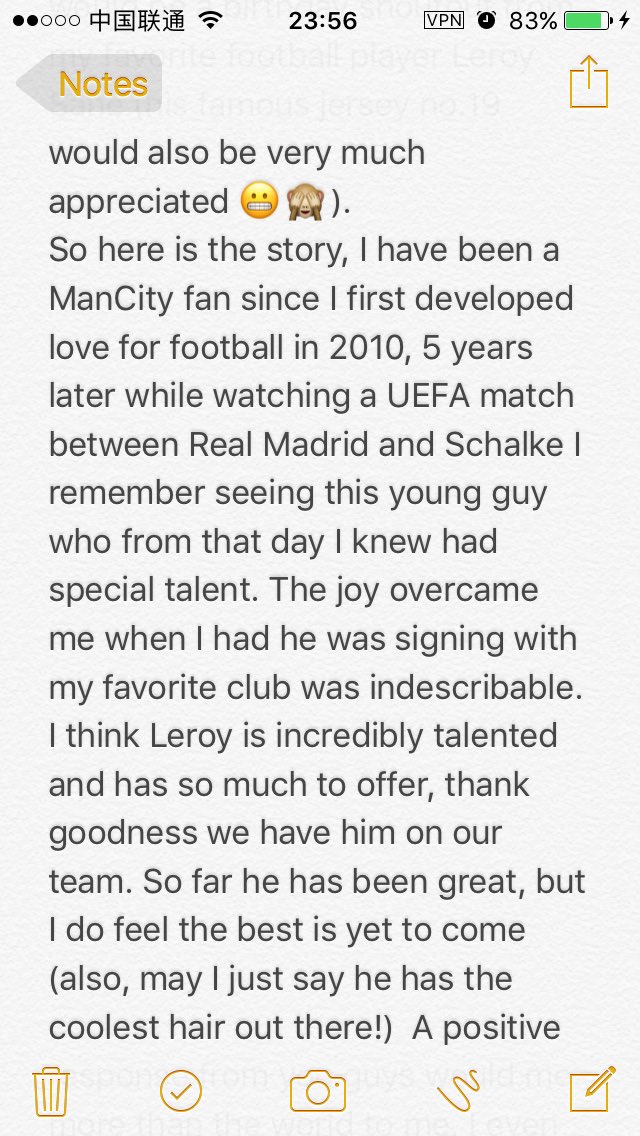 team_leroysane's tweet photo. @ManCity @LeroySane19 #helpmakeadreamcometrue #mcfc #LS19 #inSané https://t.co/gRxlOuAobC