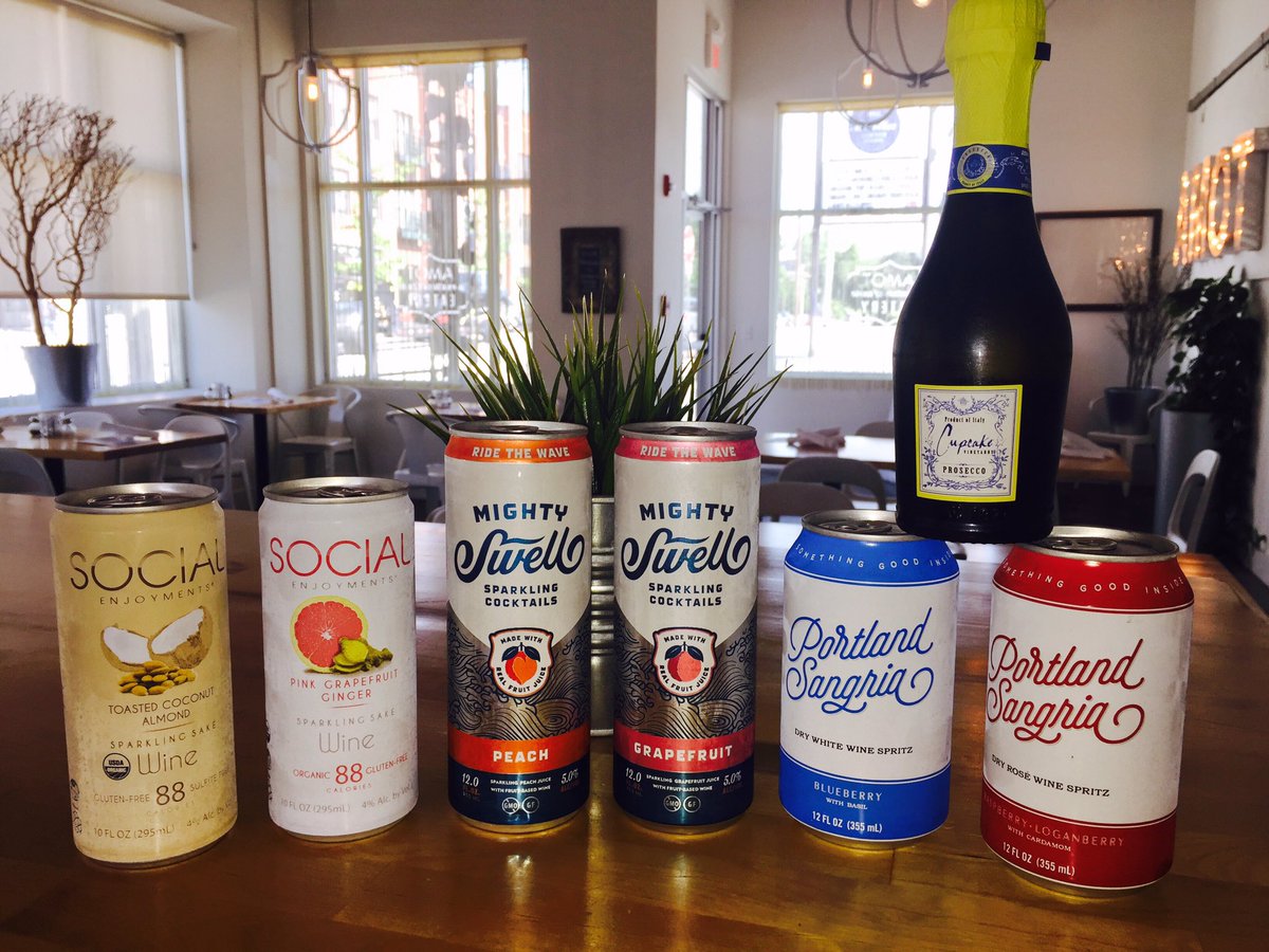 👀Look at these new arrivals!! ❤️#portlandsangria #socialenjoyment sake cocktails (only 88 calories!) #mightyswell #cupcakeprosecco