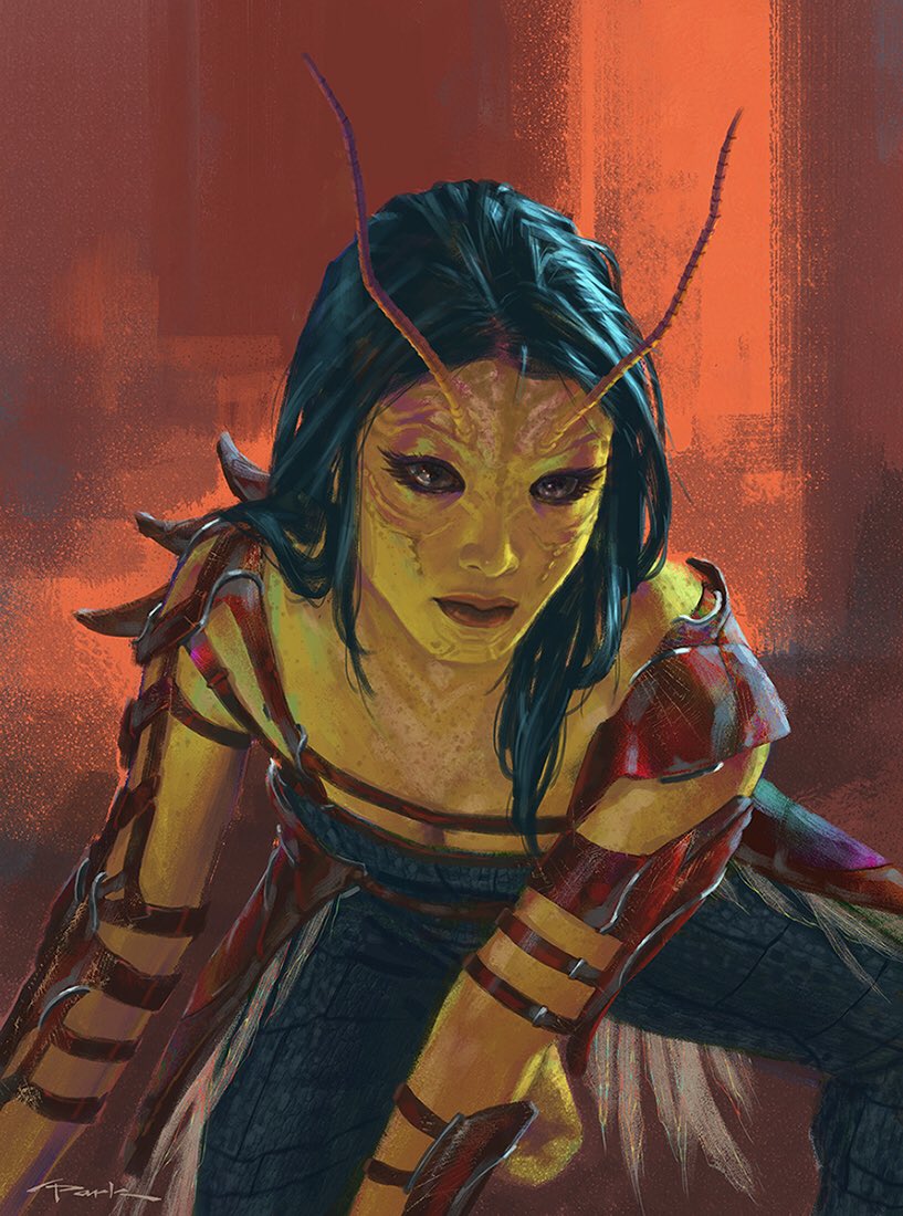 andyparkart's tweet photo. One of the 1st concept designs I painted up of Mantis for #GuardiansoftheGalaxyVol2 when we were going for a more "insecty" look. #mantis https://t.co/W5Xl7JSil8