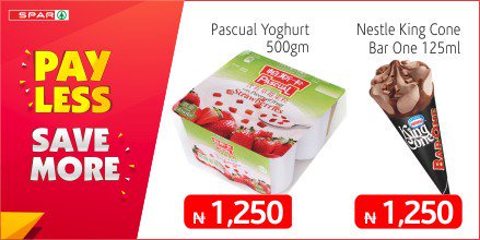 DemolaExpoze's tweet photo. U #PayLessSaveMore when u buy the 500g Paschal Yoghurt for N1,250 & Nestle King Cone ice cream for N1,250. Click > https://t.co/dwT1tDb5ip… https://t.co/0fdG6tJhdZ