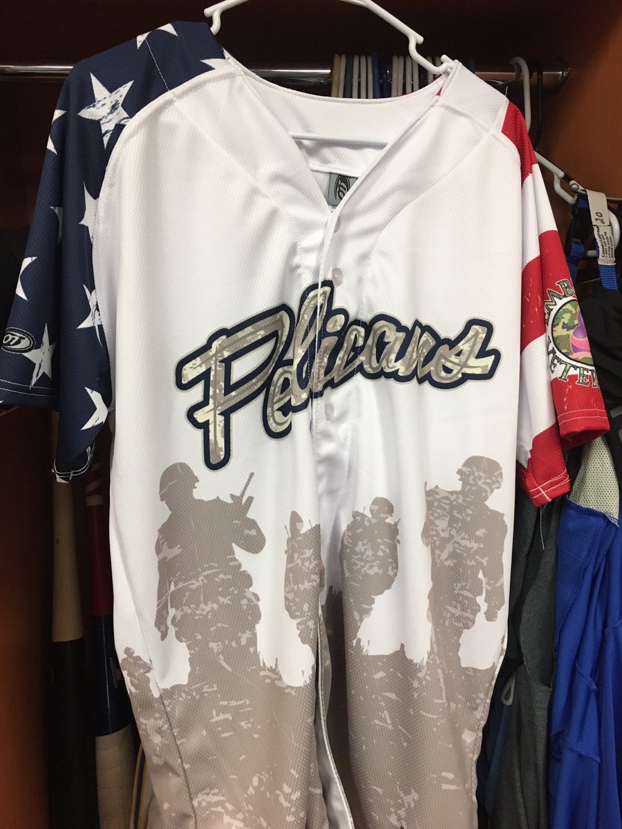 Pelicanbaseball's tweet photo. 🇺🇸🇺🇸🇺🇸

Our 🔥 look for Military Appreciation Night https://t.co/HhH98MwW10
